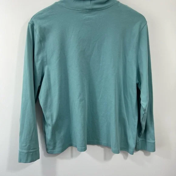 L.L Bean Teal Long Sleeve Turtleneck Top - Picture 2 of 3
